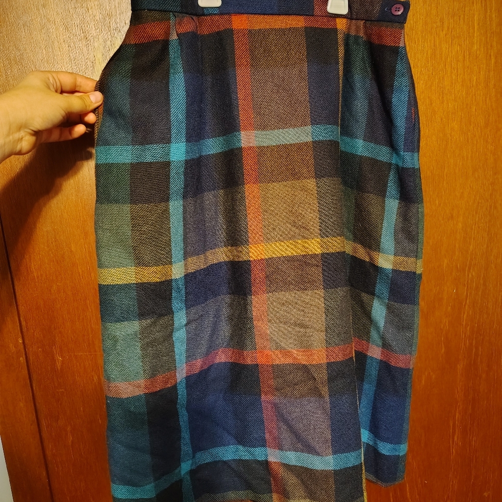 Plaid Wool Skirt